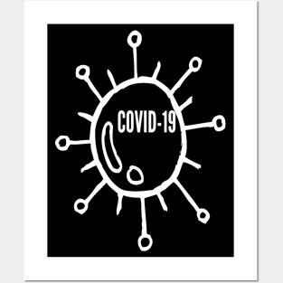 Covid-19 (White) Posters and Art